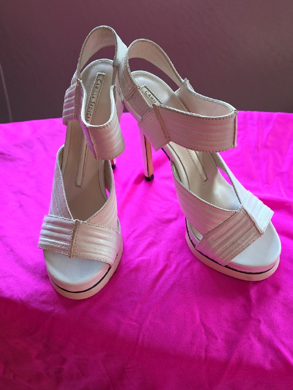 Camilla Skovgaard White Strappy Platform High Heel Sandals